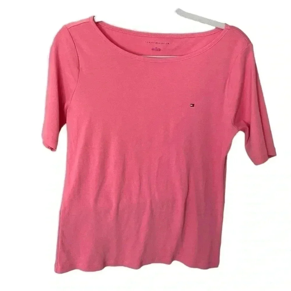 Tommy Hilfiger pink half-sleeve size L